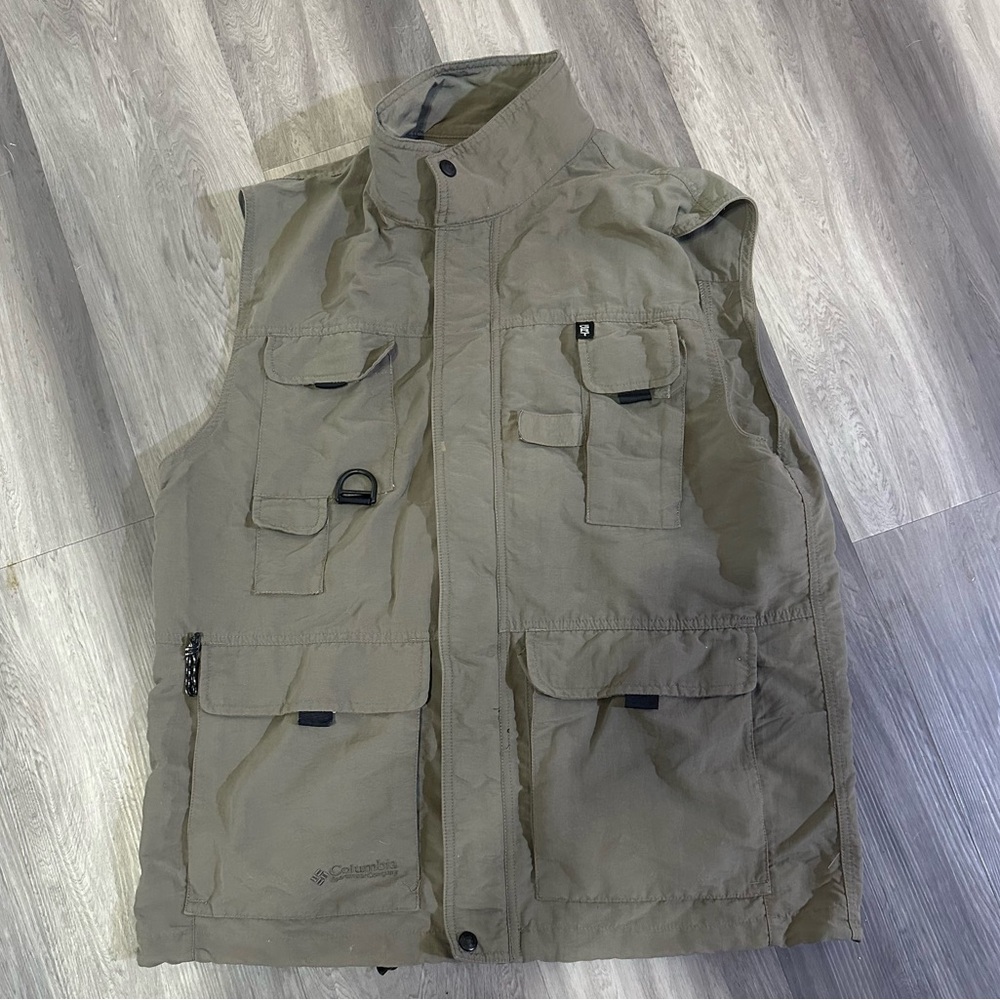 Columbia Vintage Cargo Multipockets Vests Y2K Sleeveless RARE HTF SIZE LARGE